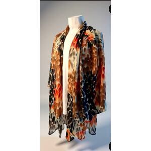 Tunic Animal print Fall colors Cardigan Tunic bohoSheer duster boho (352)